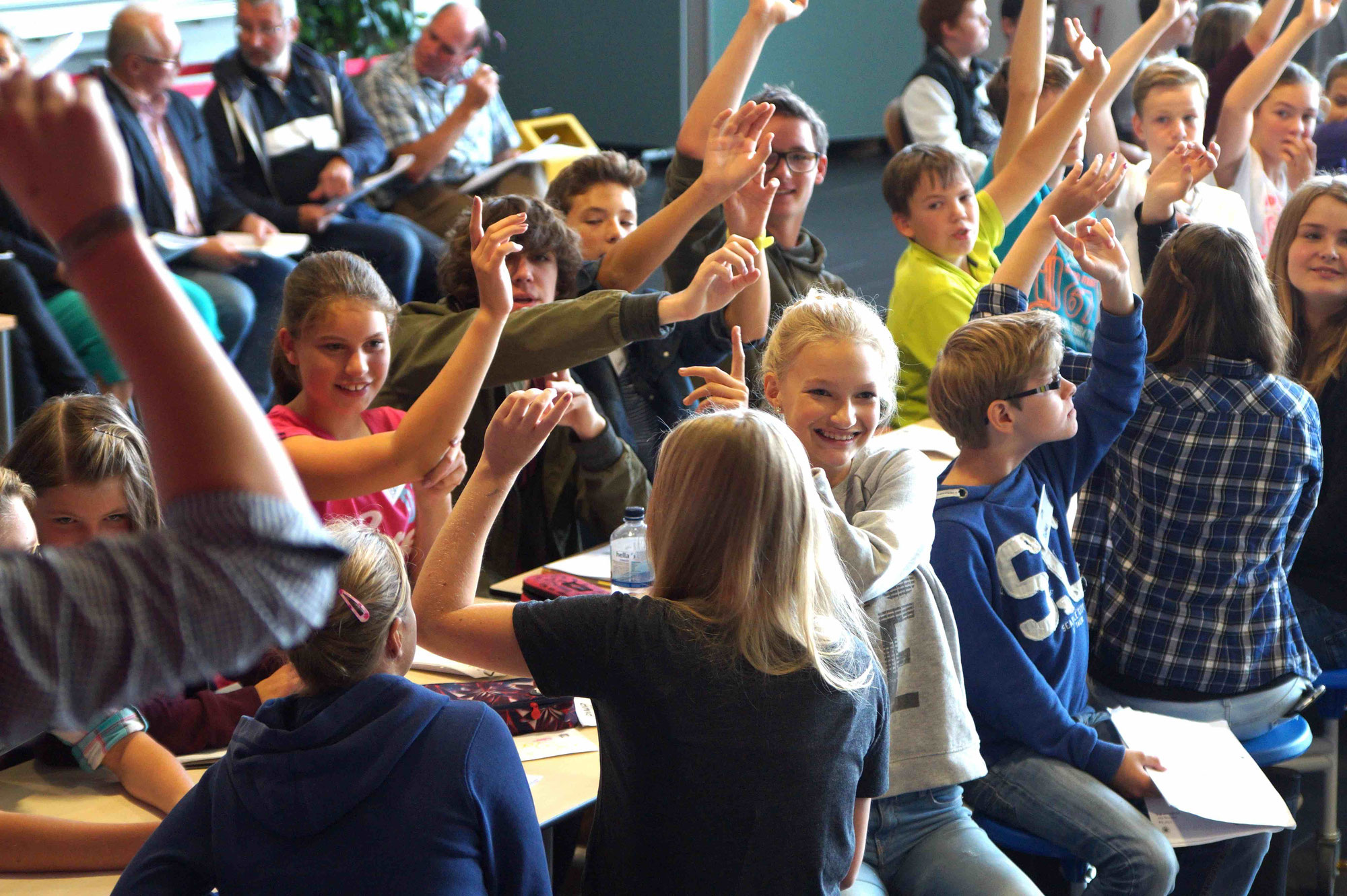 Group of people cheering